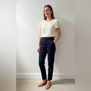 J. Crew Ivory Textured Puff-Sleeve Blouse | Size 14T